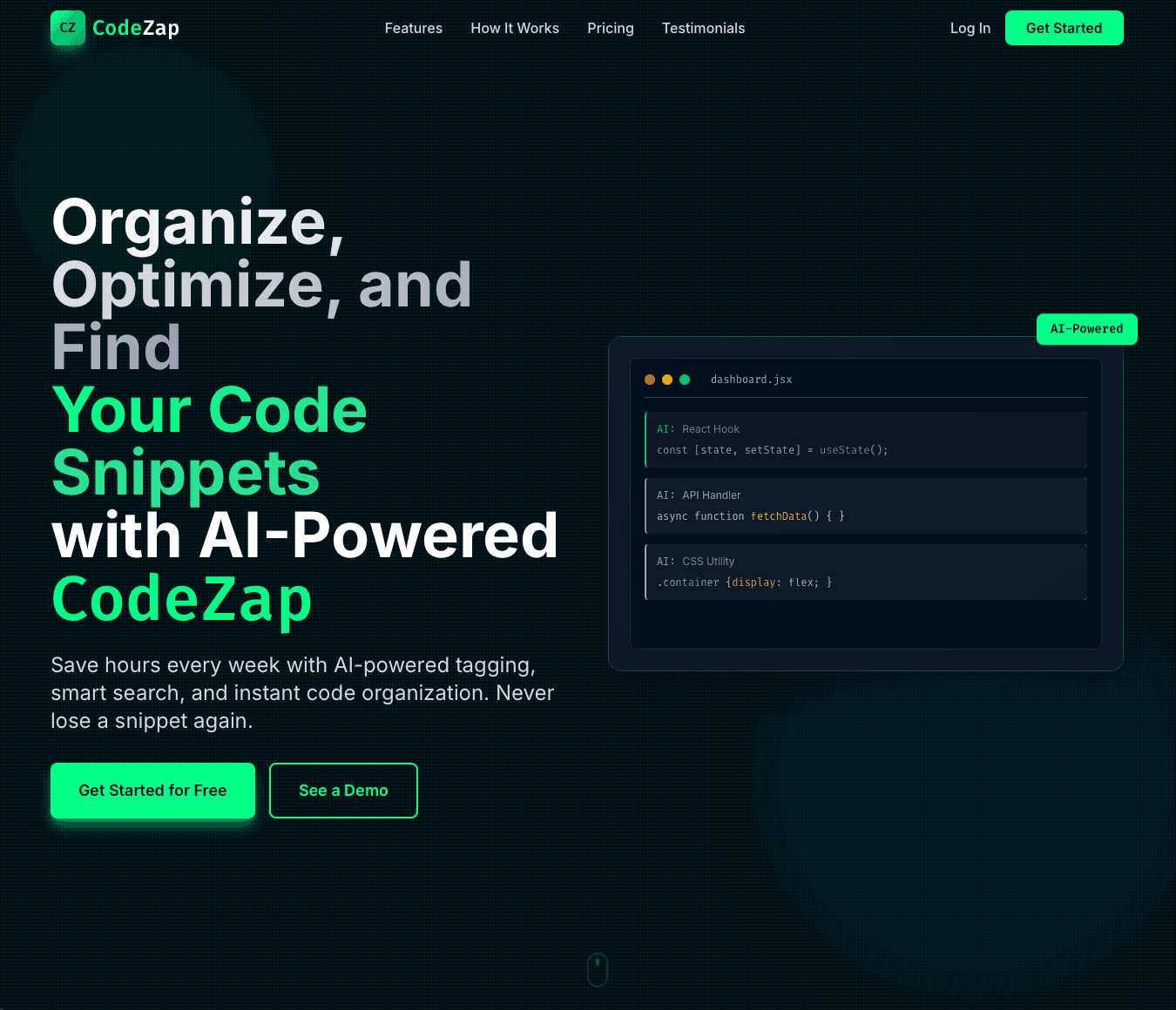 CodeZap UI experiment