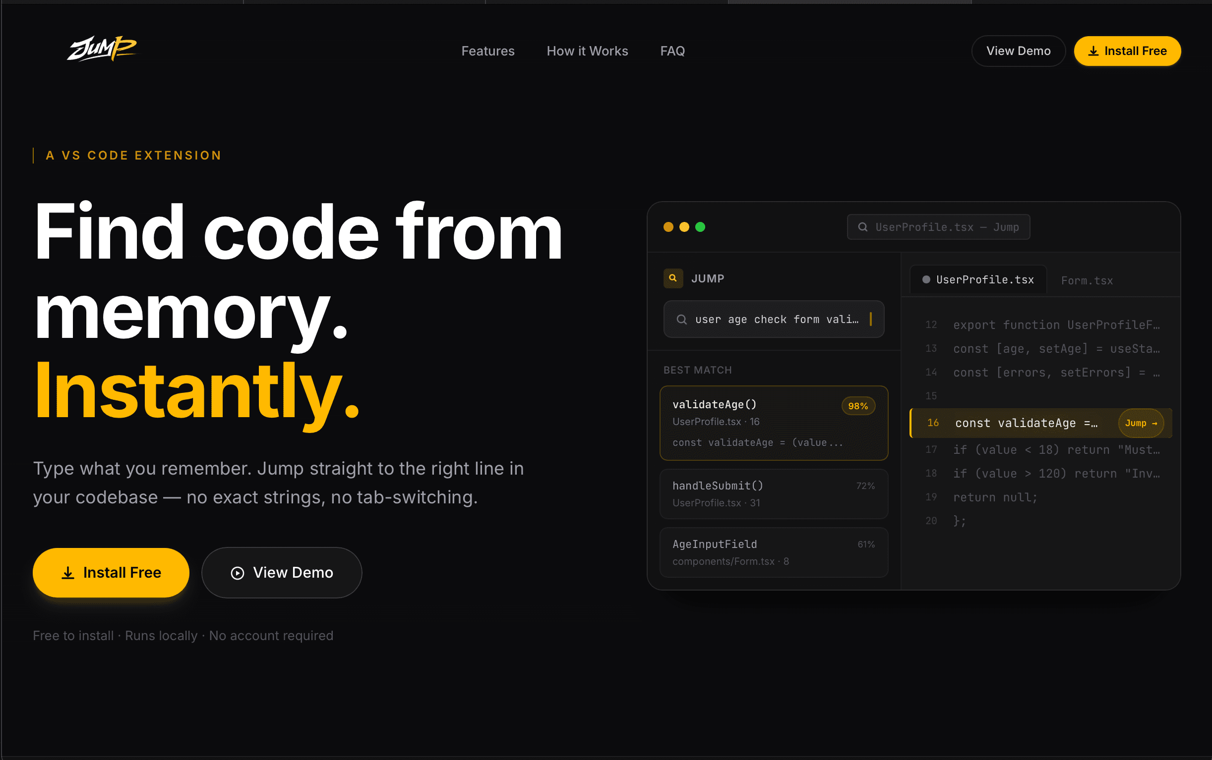 Jump VS Code extension